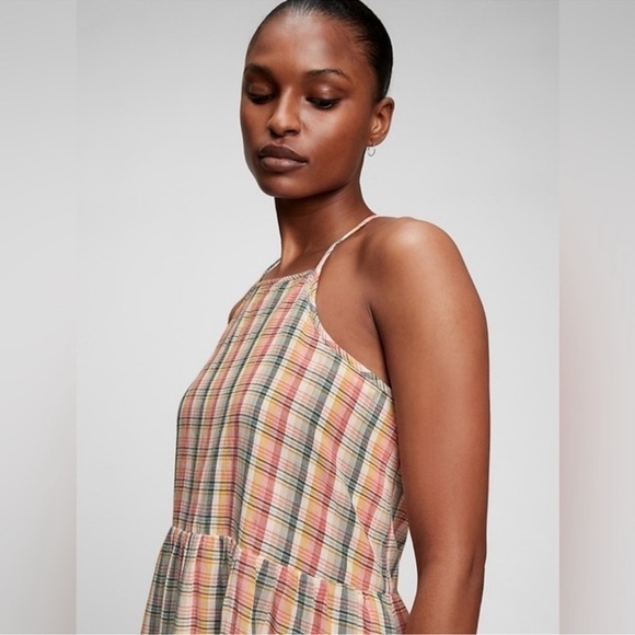 GAP Women’s Multi Color Plaid Cottagecore Prairiecore Feminine Maxi Sundress - Picture 2 of 13